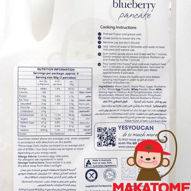 

Grosir Yes You Can Blueberry Pancake Gluten Free 175 G Yesyoucan 175G Premix