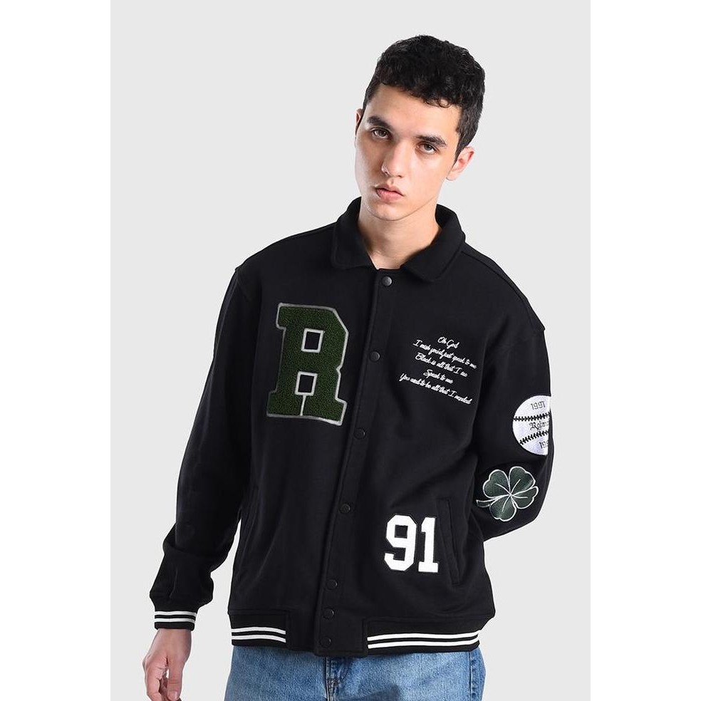 Sale Roughneck Vb010 Black Clover Varsity Jacket