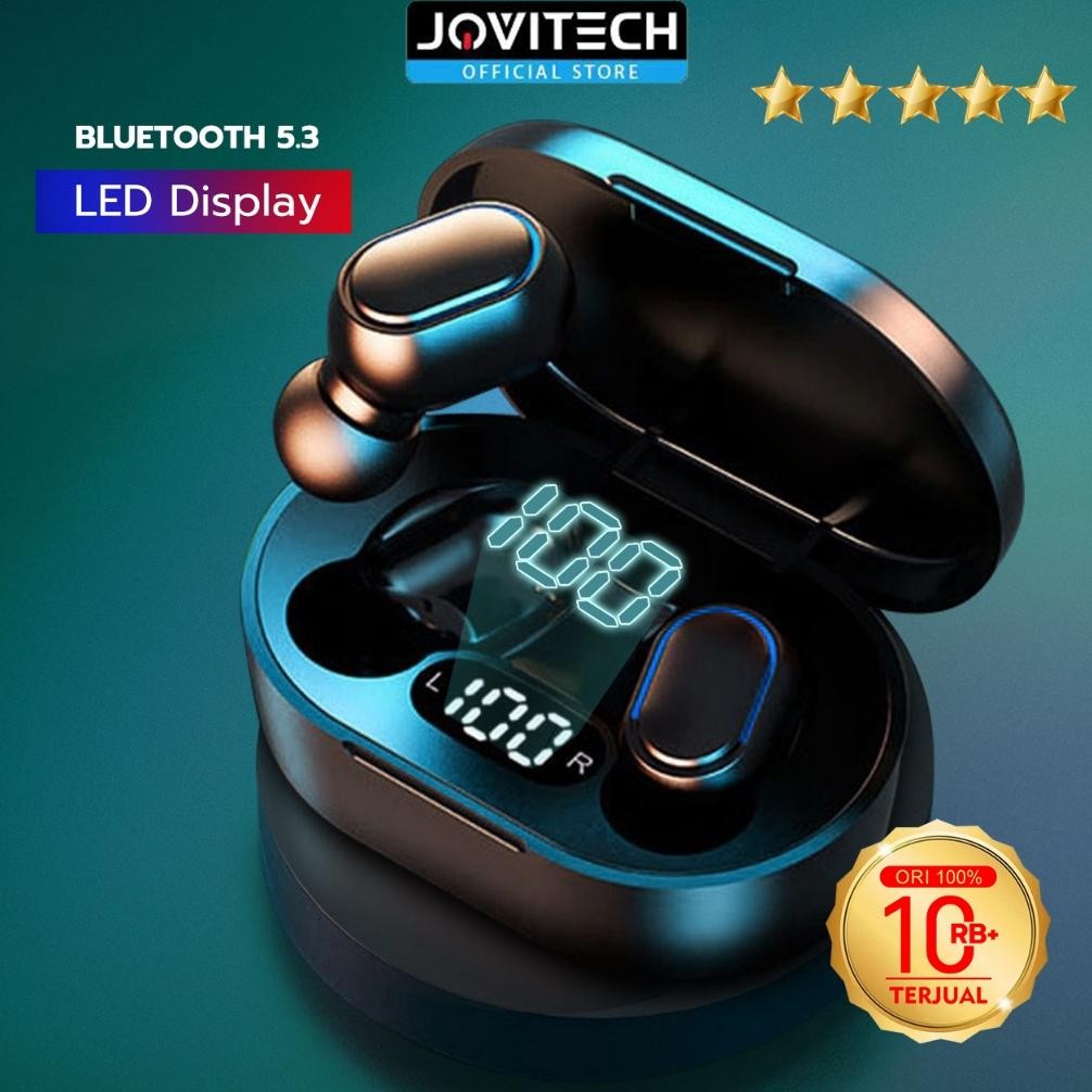 Jovitech TWS Earphone Bluetooth Wireless Earbuds Digital Click Button LED Display Waterproof - T10
