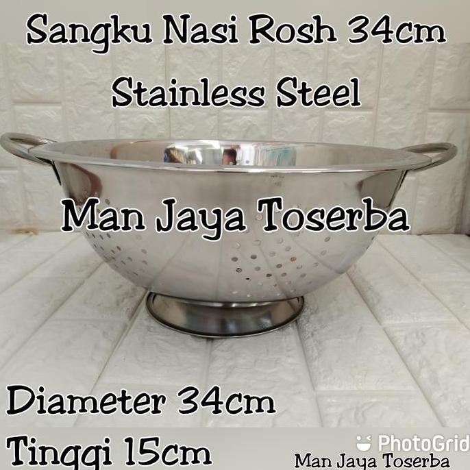 

Terlaris Sangku Nasi Rosh Stainless Steel 34Cm / Sangku Nasi Stainles 34Cm