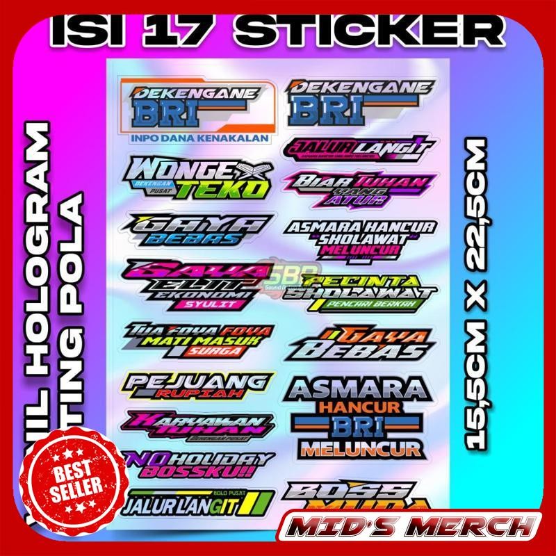 

[Termurah] Sale Stiker Vynil Hologram Sabilu Taubah Anti Air Dekengan Pusat St Isi 17 Stiker Katun Cotton Combed 30S Fashion Distro Premium Ix17