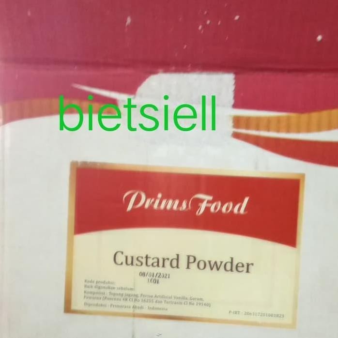 

Terlaris Prims Food Custard Powder/Tepung Custard 10 Kg Per Dus
