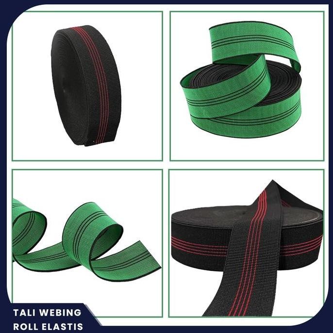 

Terlaris 5Cm*25Meter Tali Webing Elastis Super Karet Sofa/Jok/Kasur