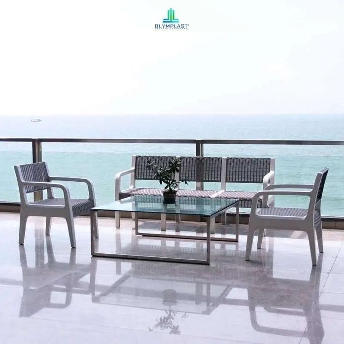 

Terlaris Kursi Oscr 3 Seater Olymplast Sofa Chair Rattan Kursi Taman Teras Cafe