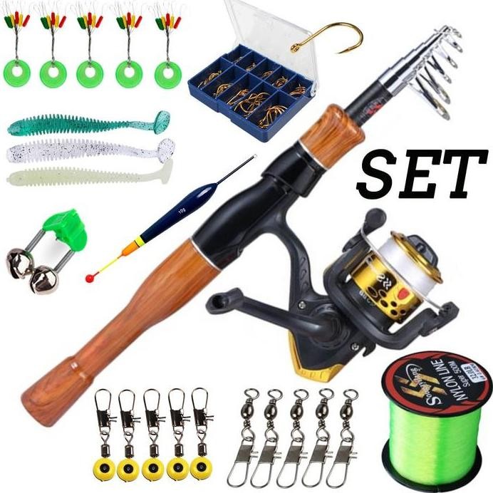 

Terlaris Sougayilang Joran Pancing Set 1.6M Telescopic Spinning Fishing Rod Reel Combo Fishing Baits Hooks Fishing Line Set