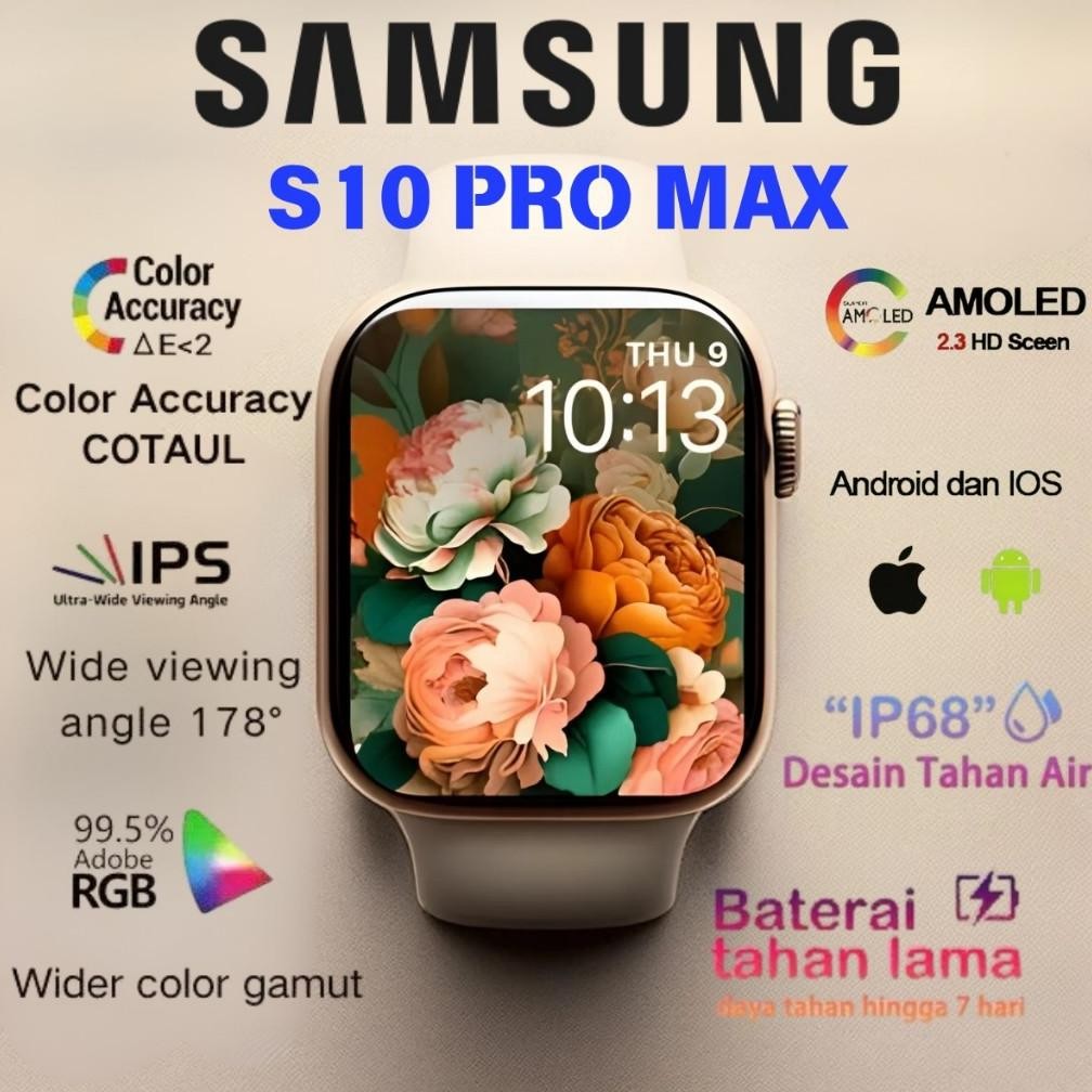 Diskon Samsung100% Original 202 Smartwatch S10 Pro Max 46Mm Layar Pulau Dinamis 2.3 In Terbaru Hadia