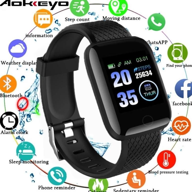 Diskon NewAokeyo Smartwatch Sport Tahan Air Bluetooth Smart Watch Pelacak Kebugaran Gelang Pedometer