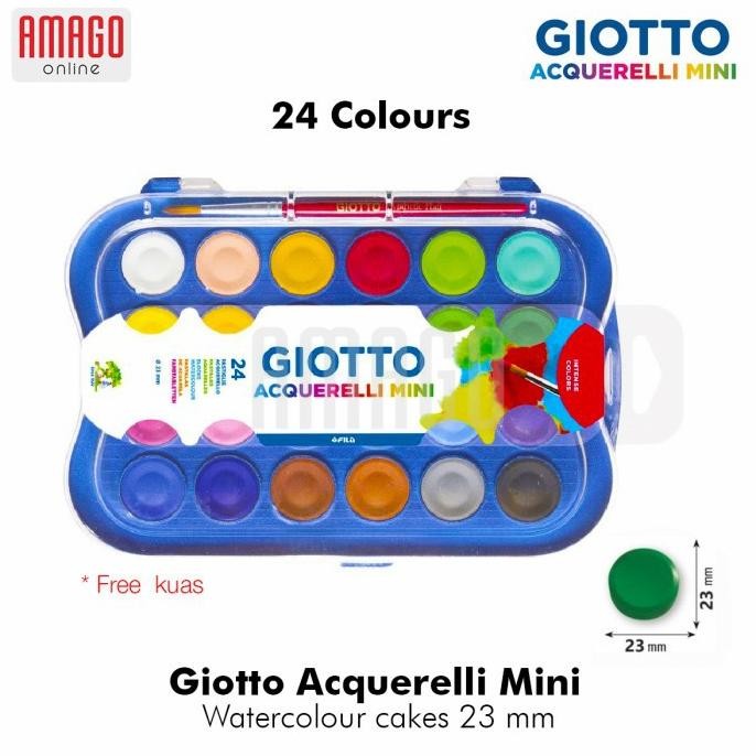 

KA GIOTTO Acquerelli Mini - Watercolour Cakes Blok Cat Air Poster - 24 warna - diameter 23 mm - 352600