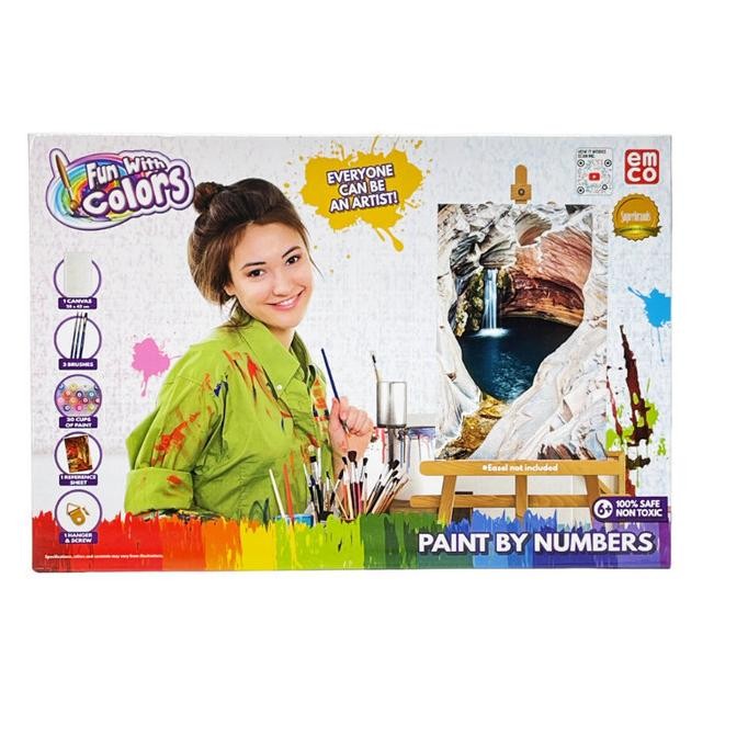 

LINDU Mainan EMCO Fun With Colors Paint By Numbers Medium Cat Air dan Kanvas
