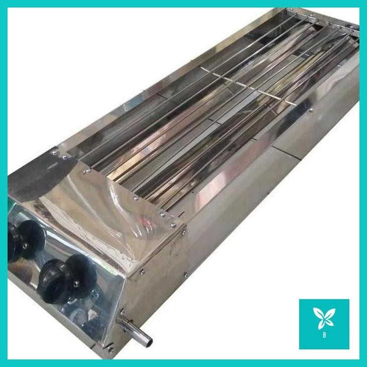 | ABZK | KOMPOR GAS PANGGANGAN SATE, SOSIS, IKAN, AYAM 70 X 20CM STAINLESS