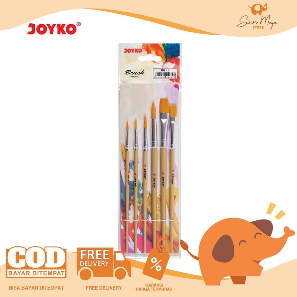 

D-54 Dfg-88 We69 Joyko Brush Kuas Br-5 Set Isi 6 Lukis Cat Air Acrylic Murah Berkualitas Hemat Sale