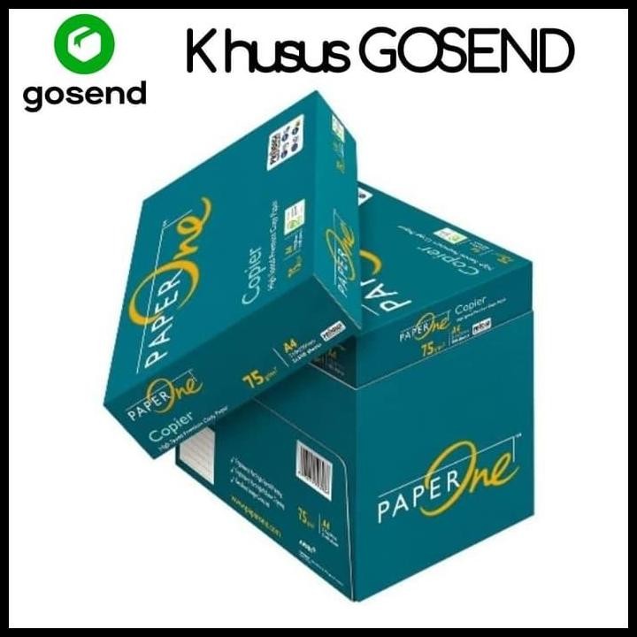 

Terlaris Paper One Kertas Hvs 75Gr A4 Gosend Grab Instan Only / Kertas Fotocopy Good Quality