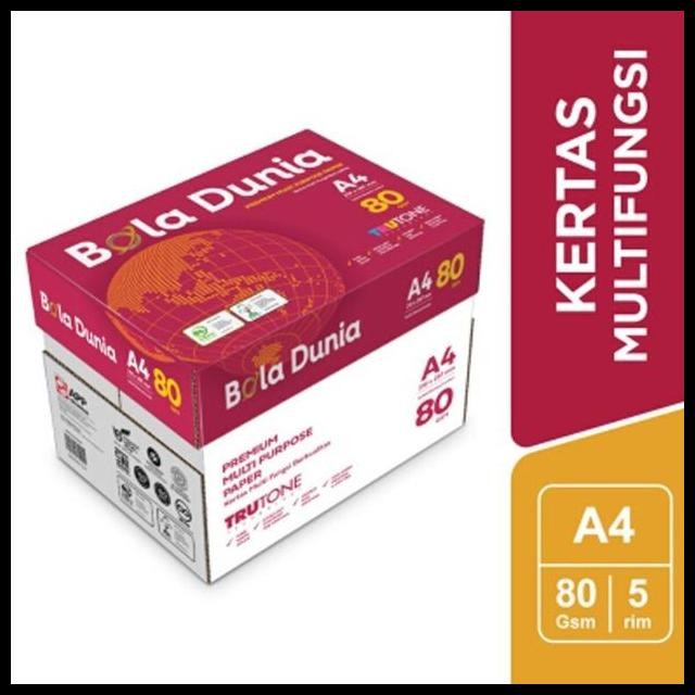 

Terlaris Promo!! Kertas Fotocopy Print Hvs A4 70 / 80 Gram Bola Dunia / Box Dus Good Quality