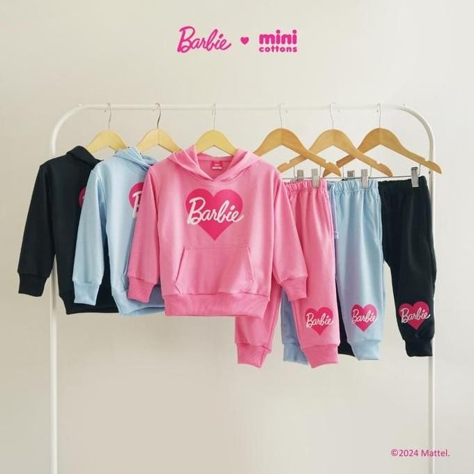 Barbie X Minicottons Hoodie Set Anak Perempuan 2-12 Tahun Promo