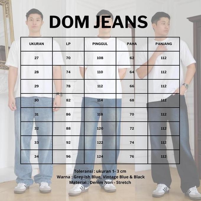 Grosir Ladouce - Dom High Waist Loose Jeans Celana Baggy Jeans Pria