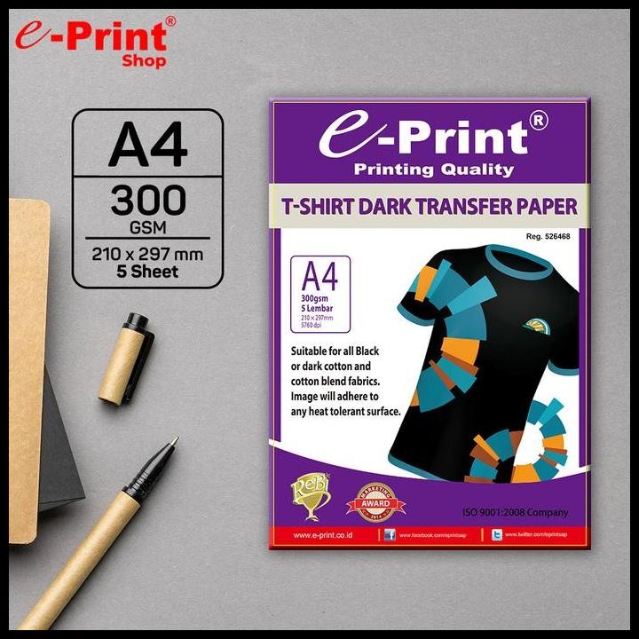 

Terlaris Transfer Paper Dark T-Shirt Kertas Sablon Gelap By E-Print Good Quality