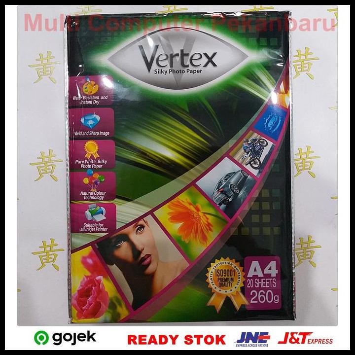 

Terlaris Kertas Foto Silky Vertex 260Gr A4 - Semi Doff Good Quality