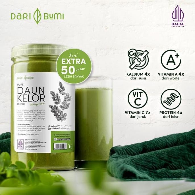 

New* Dari Bumi Moringa Daun Kelor Bubuk 450 Gram .