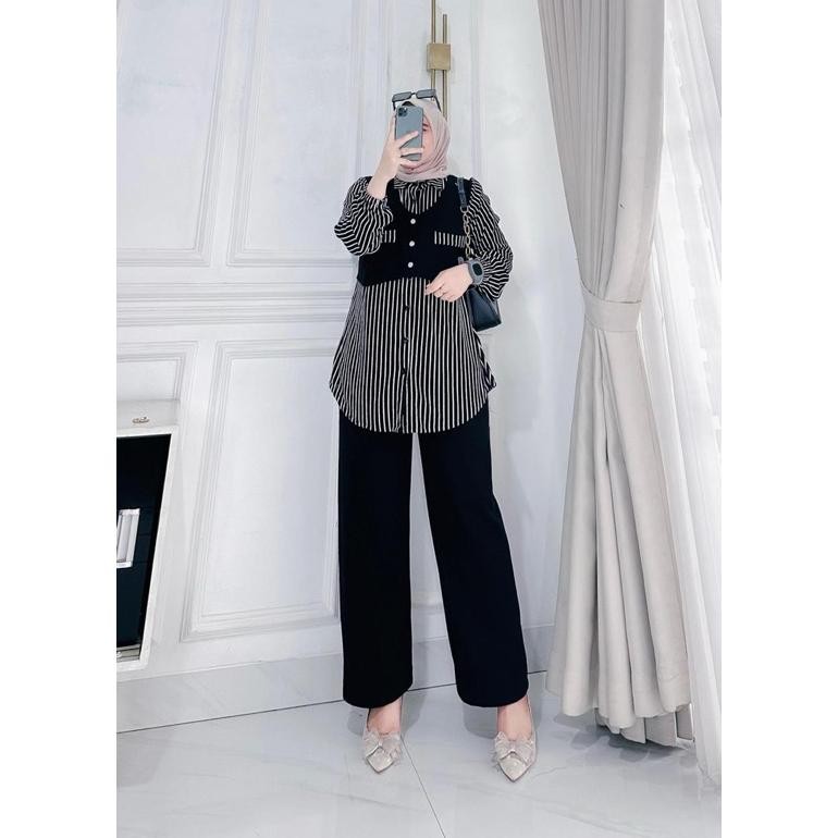 Ready Setcel Salur Knit Terbaru - Setcel Salur Knit Terbaru - Setcel Salur