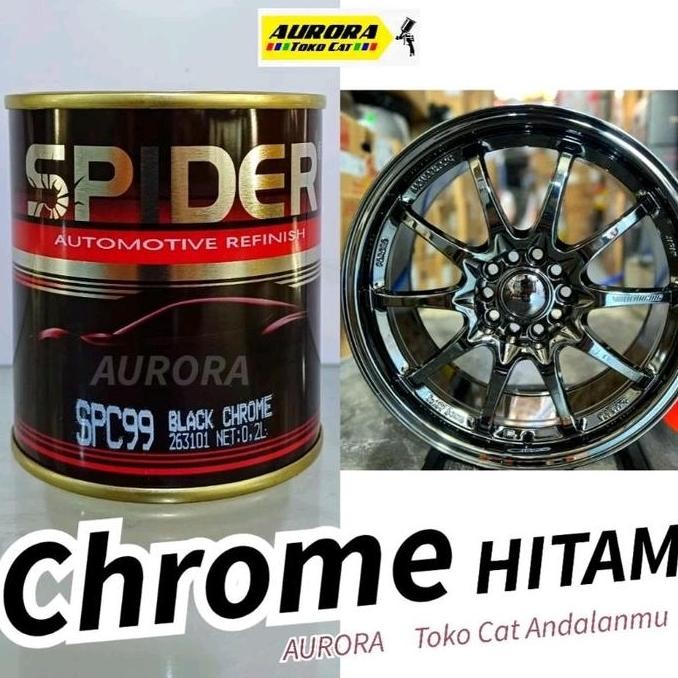CAT BLACK CHROME SPIDER CROM HITAM | Krom
