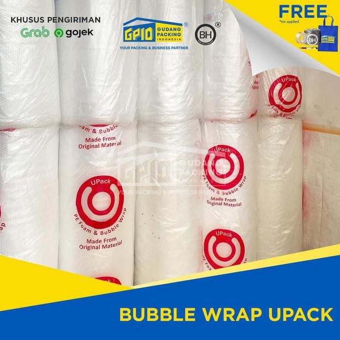 

ready (GOSEND/GRAB) U-PACK - Bubble Wrap Warna Hitam / Bening 125cm x 50 m