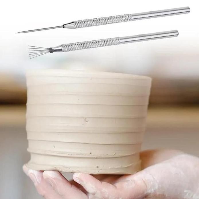 

ready !!! Alat Hias Pottery Clay Sculpting Tool Kuas Besi Jarum (2 pcs)