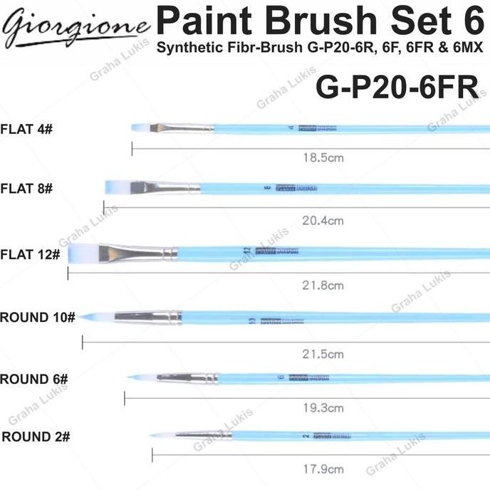 

ready !!! Giorgione Paint Brush Set 6 / Synthetic Fiber - Kuas Set