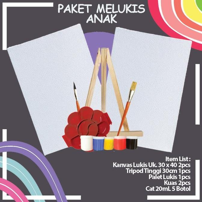 

ready !!! Paket Melukis Kanvas Ukuran 30 x 40cm + Easel Komplit Berkualitas
