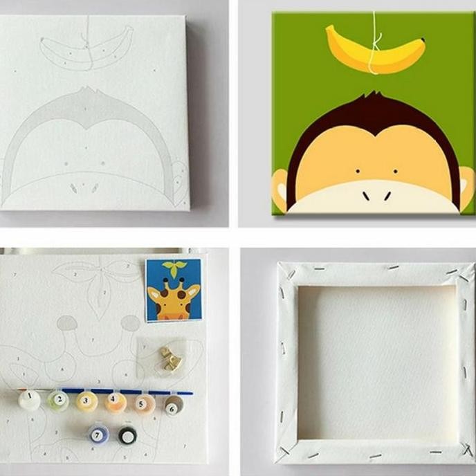 

ready !!! SET KIT KANVAS LUKIS ANAK 20x20 CM CANVAS PAINTING BY NUMBER SUPERHERO