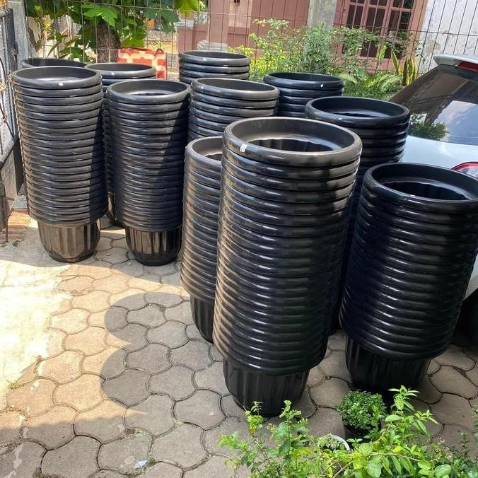 baru grosir pot bunga 50 cm hitam jumbo tabulampot