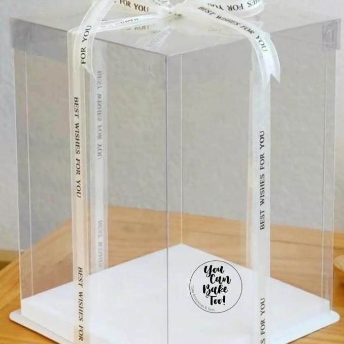 

ready Korean Square Mica Tall Box/Transparent Tall Box/Transparent Cake Box