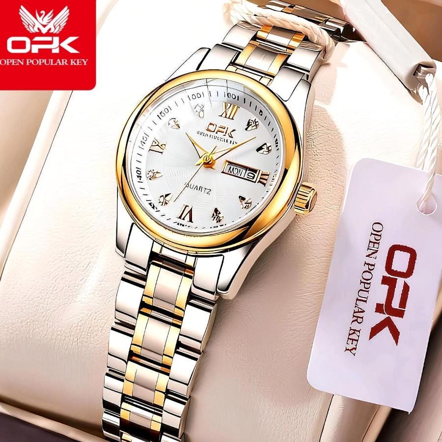 Jam Tangan Wanita Opk 8103 Anti Air Elegan Rantai Quartz Watch Cod