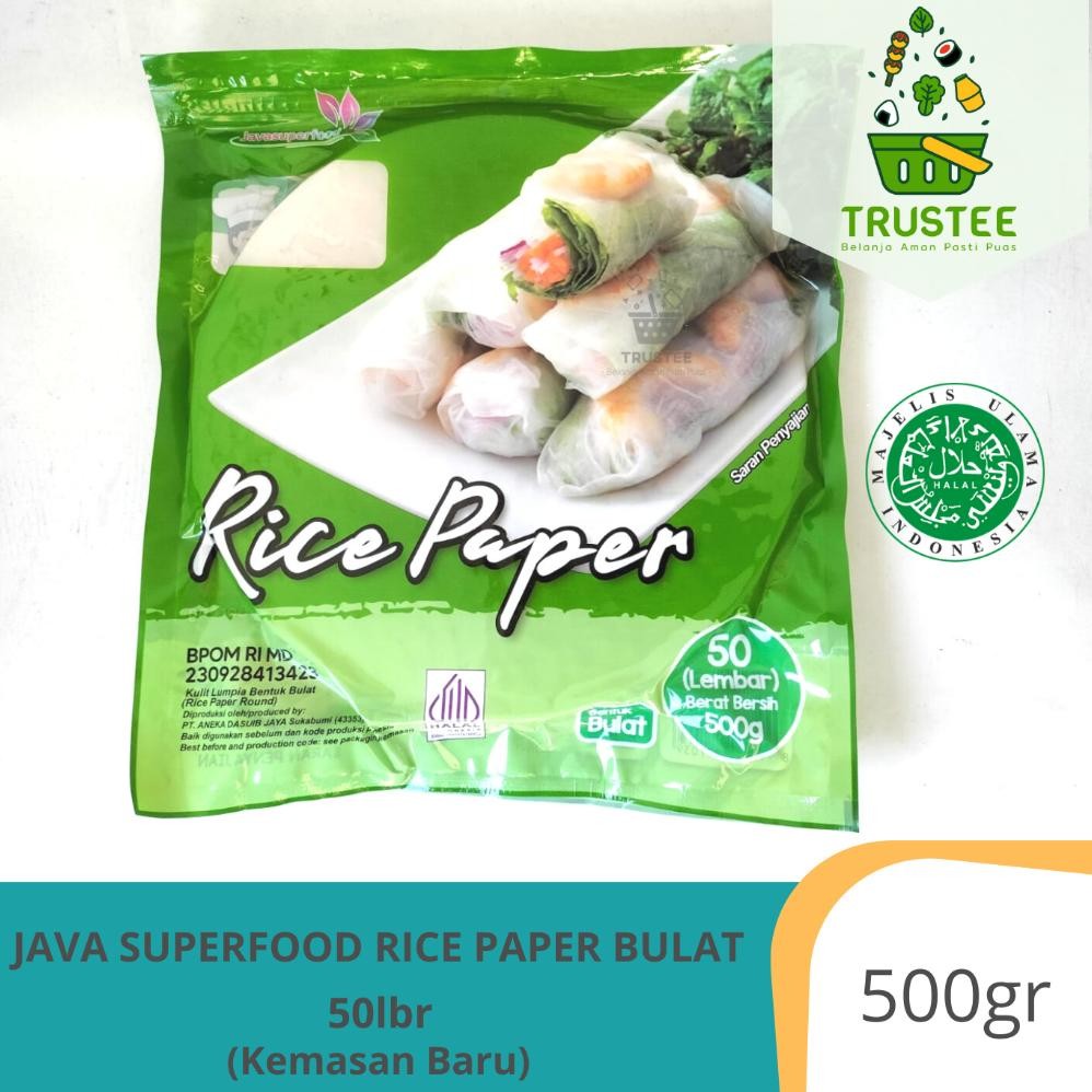

Fx-2 Fg-87 Cod Java Super Food Rice Paper / Kulit Lumpia Bulat 50 Lembar Halal 500Gr Viral Sale