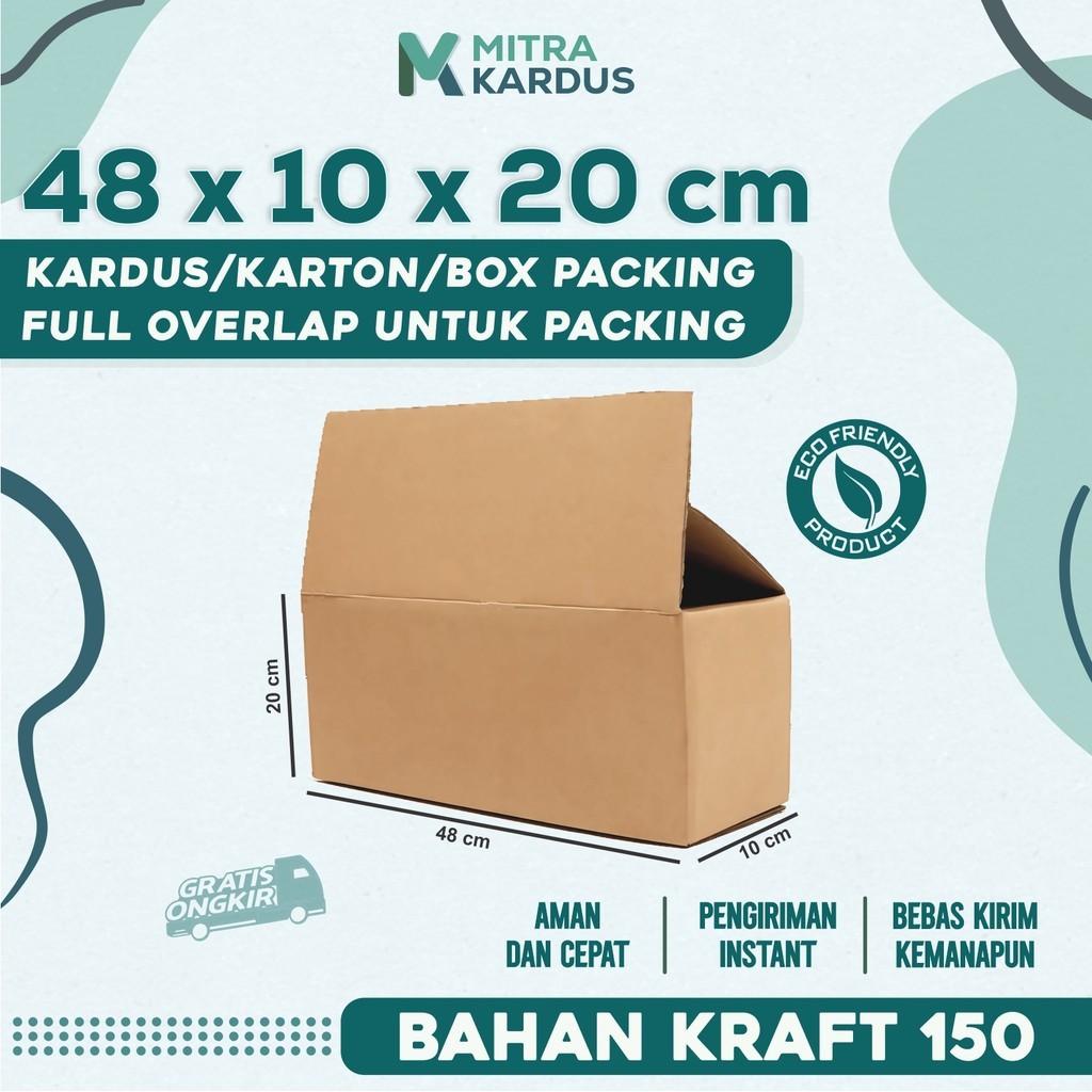 

Kardus Packing 48x10x20 cm | Box Karton Overlap Corrugated Single Wall | Box Packing Online