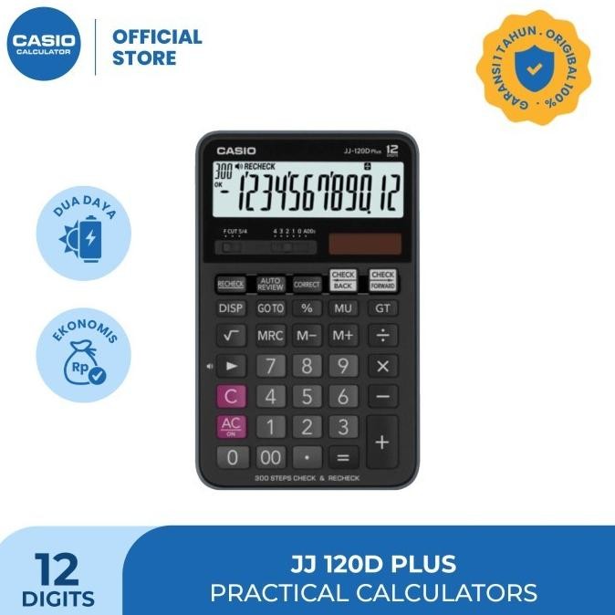 

2Er-54 Fn-56 Vb-8 Kalkulator Casio Jj-120D Plus Check & Correct Calculator - Cek Ulang Original Berkualitas