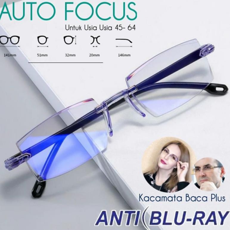 Spesial Promo At43 Ow42 Kacamata Plus Auto Fokus / Kaca Mata Baca Untuk Semua Ukuran / Kacamata One 