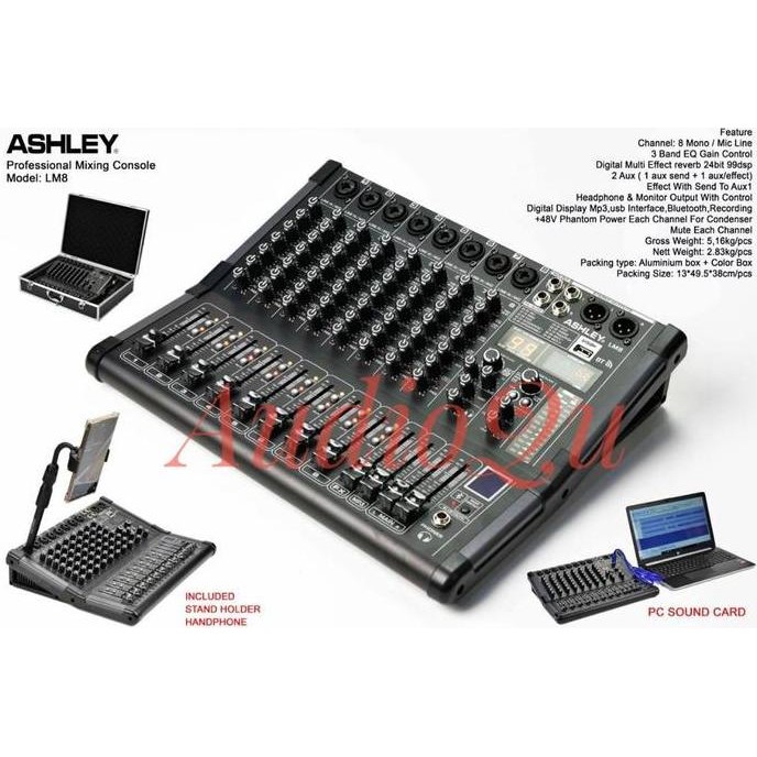 New Mixer Audio Ashley Lm 8/ Lm8 Original 8 Channel Free Koper