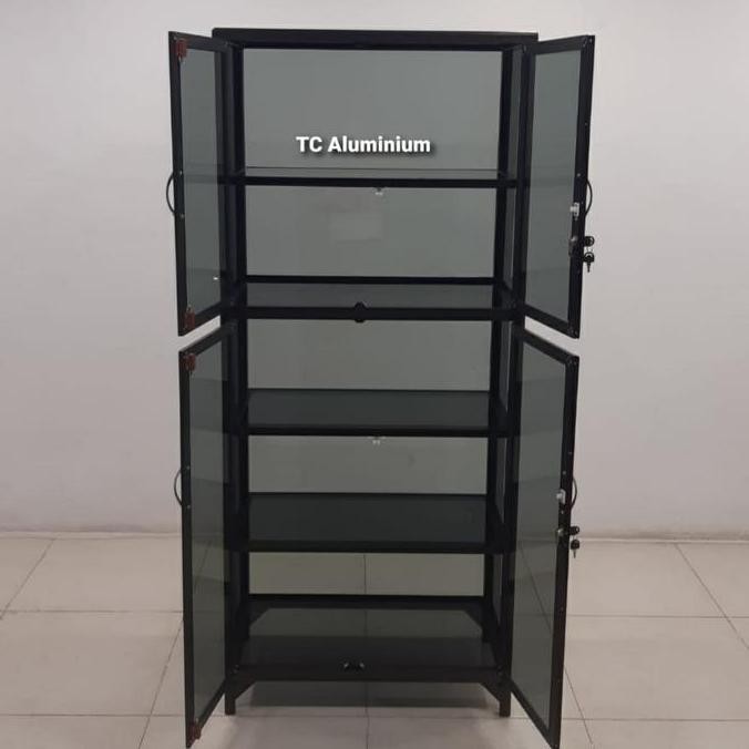 Terjangkau Lsgp728 80X40X180 B Lemari  Premium 5 Susun Rak Serbaguna Aluminum Tebal Hollow Got 30 Mm