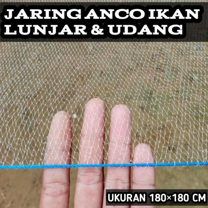 READY STOCK Jaring tangkul ikan kecil / jaring anco lubang paling kecil 3/8 inchi ukuran 180180 cm