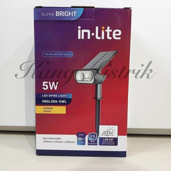 

IN LITE LAMPU TAMAN SOLAR LED SPIKE LIGHT 5W INLITE / LAMPU SOROT SOLAR TAMAN DITANCAP INLITE INGL306 5WATT