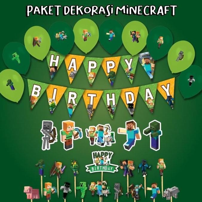 

PAKET DEKORASI MINECRAFT HBD ULTAH HIASAN ULANG TAHUN BANNER BALON TOP