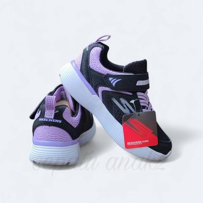Tersedia Sepatu Anak Perempuan Skechers Go Run 400 V2 Black Purple Sneakers Anak Cewe 27-37
