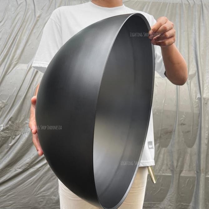 Lampu Gantung Kap Besar Diameter 50Cm Hitam Hias Industrial Cafe Resto