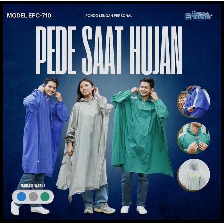 Terlaris jas hujan elmondo ponco lengan 710 Elmondo 710 ponco lengan personal Best Seller