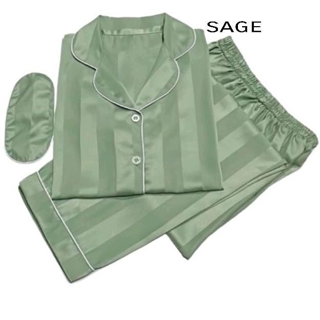 PIYAMA BAJU TIDUR SATIN PP SALUR  UKURAN STANDAR SAMPAI JUMBO PANJANG DEWASA WANITA