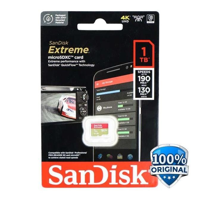 NEW!!! MICRO SD 1TB SANDISK EXTREME 190 MB/S ORIGINAL 1 TB  SDXC CARD MEMORY ORI