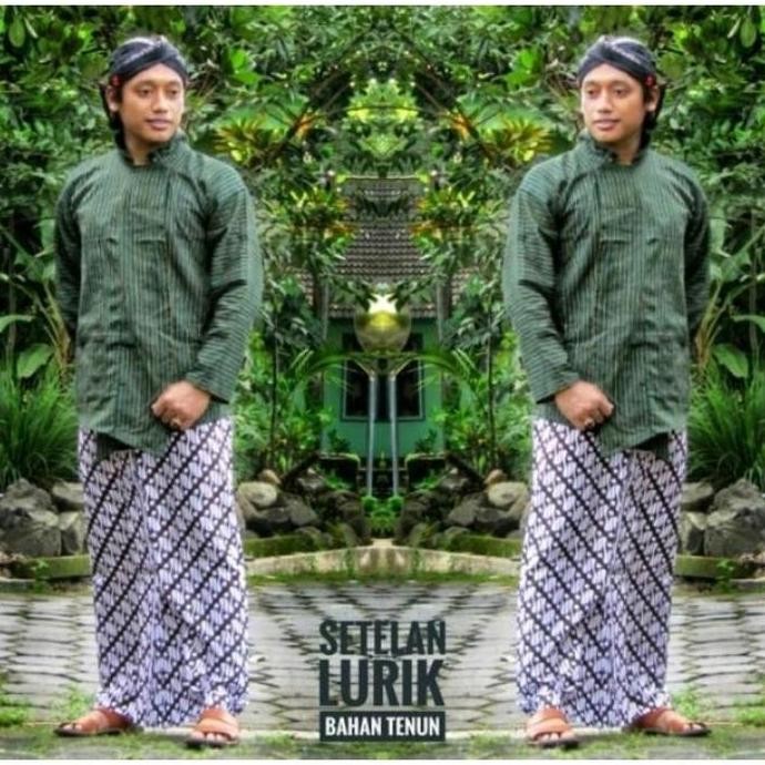 BAJU LURIK SURJAN PRIA DEWASA/SURJAN LURIK PRIA ADAT JAWA/BAJU ADAT JOGJA BAHAN TENUN LURIK TENUN BA