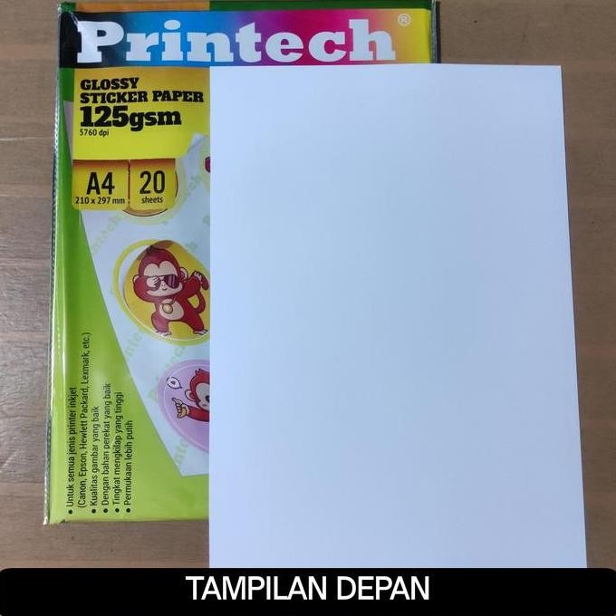 

Printech Glossy Sticker Paper A4 Tebal 125Gsm Isi 20 Lembar Terbaru