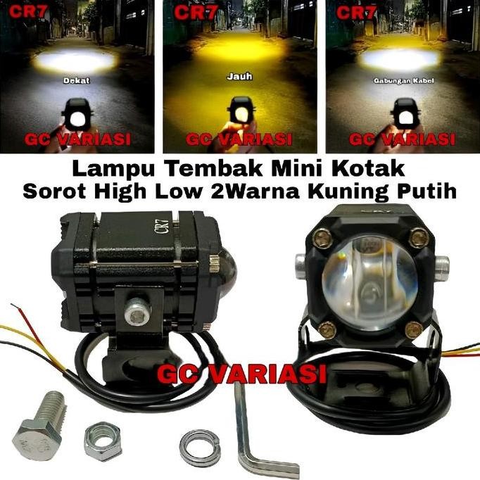 Lampu Tembak Laser D2 Mini CR7 Kotak Jauh Kuning Dekat Putih Lampu D2 Kotak Mini CR7 1045 MURAH