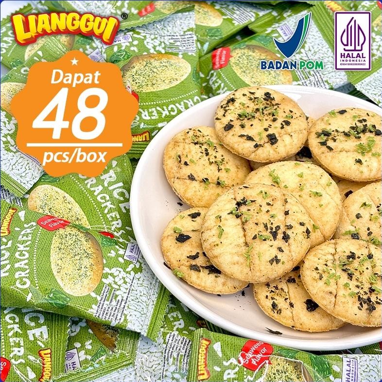 

PJ Lsi48 Kerupuk NCrackers Halal Cemilan Renyah Rasa Rumput Laut Snack Biscuits Kantor/Keluarga